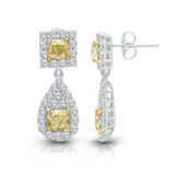 Two Tone Gold GIA Yellow & White Diamond Eternal Earrings ETERNAL