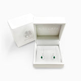 Asymmetric Colombian Pear Emerald & Diamond Earrings