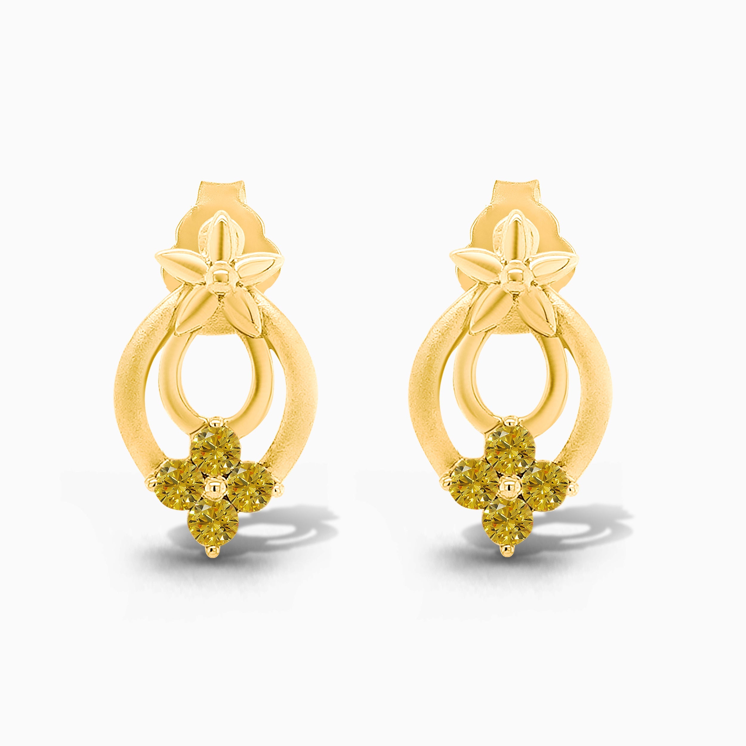 Rose Drop Clover Diamond Studs