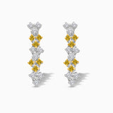 Yellow & White Diamond Drop Earrings