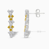 Yellow & White Diamond Drop Earrings