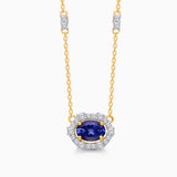Oval Tanzanite Diamond Chain Necklace