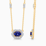 Oval Tanzanite Diamond Chain Necklace
