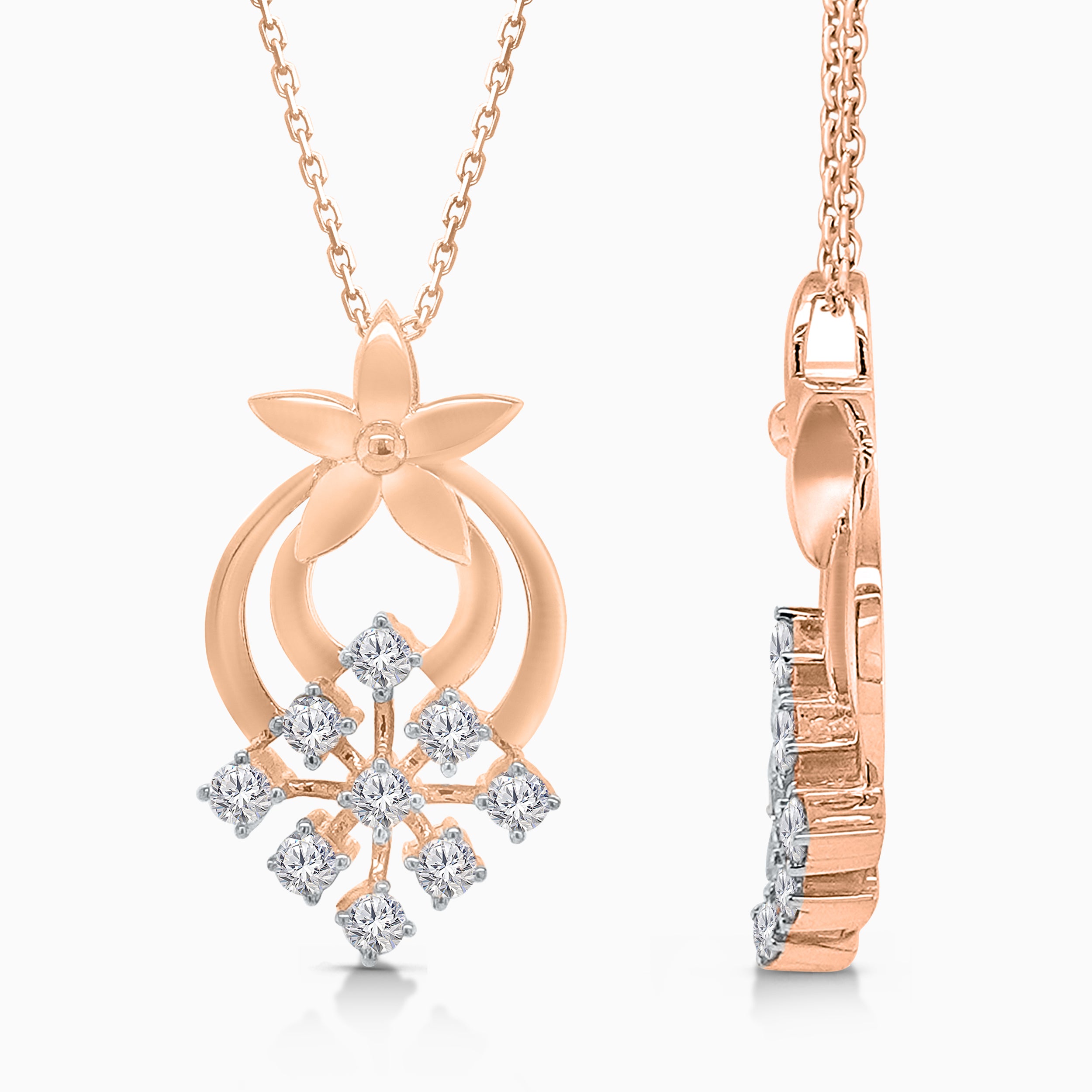Rose North Star Diamond Pendant