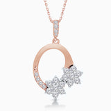 Dual Tone Snowflake Open Necklace