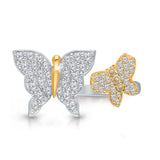 White Gold Yellow & White Diamond Butterfly Ring