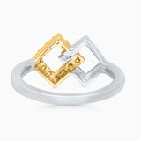 Interlocking Squares Yellow Diamond Ring