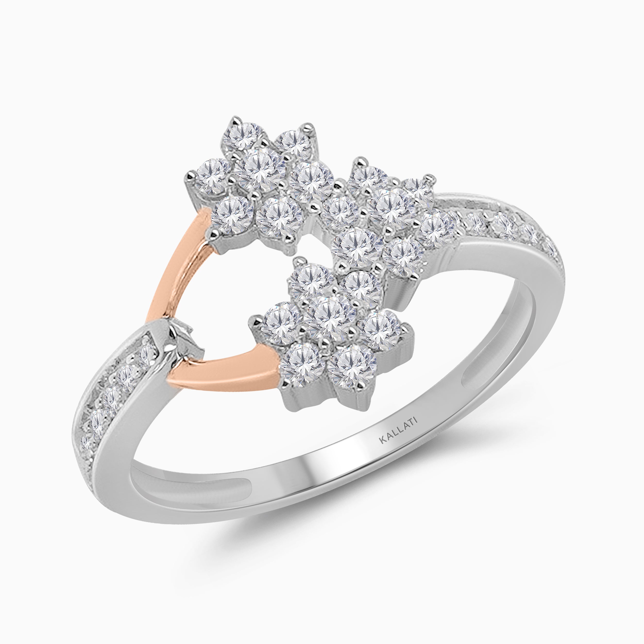 Dual Tone Snowflake Open Ring