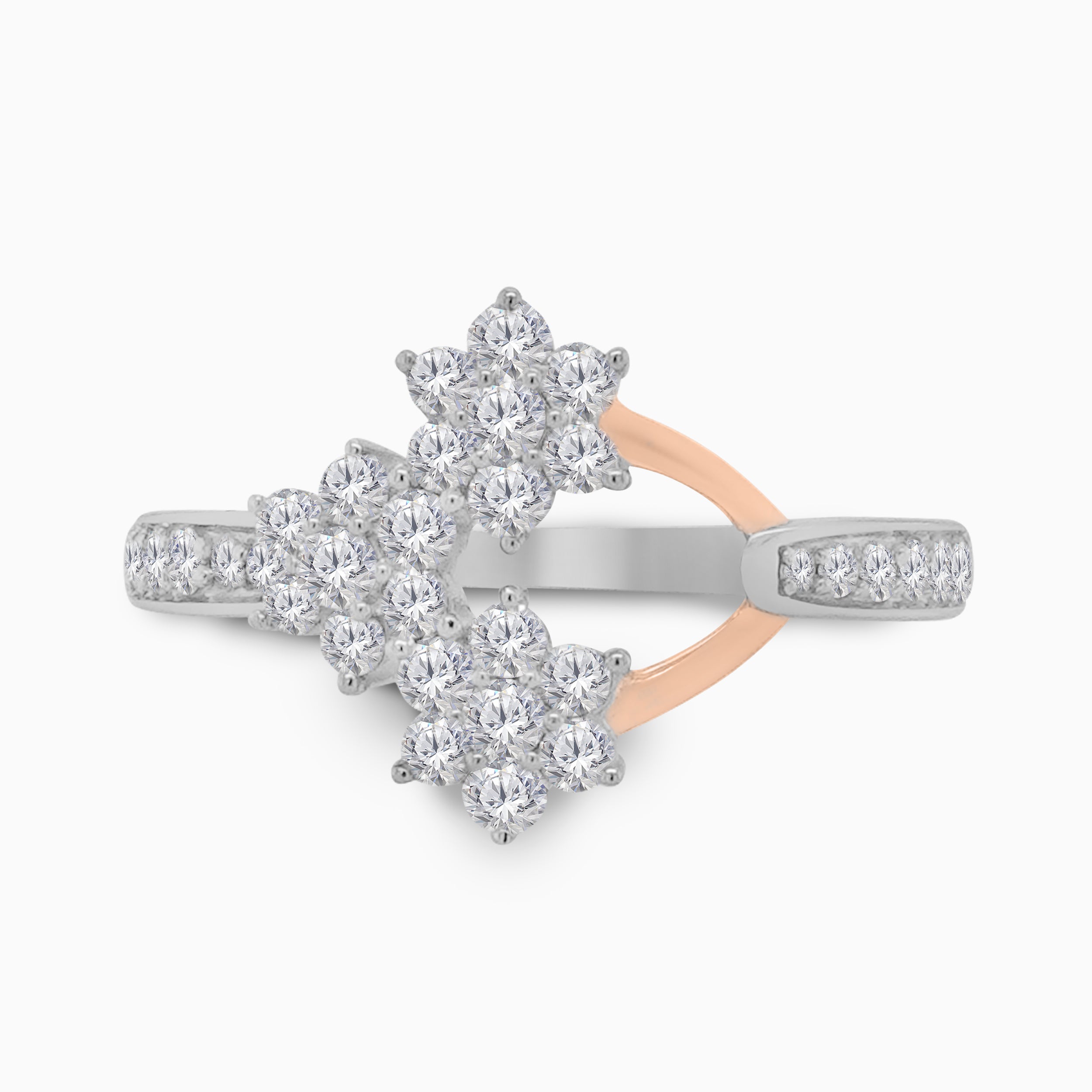 Dual Tone Snowflake Open Ring