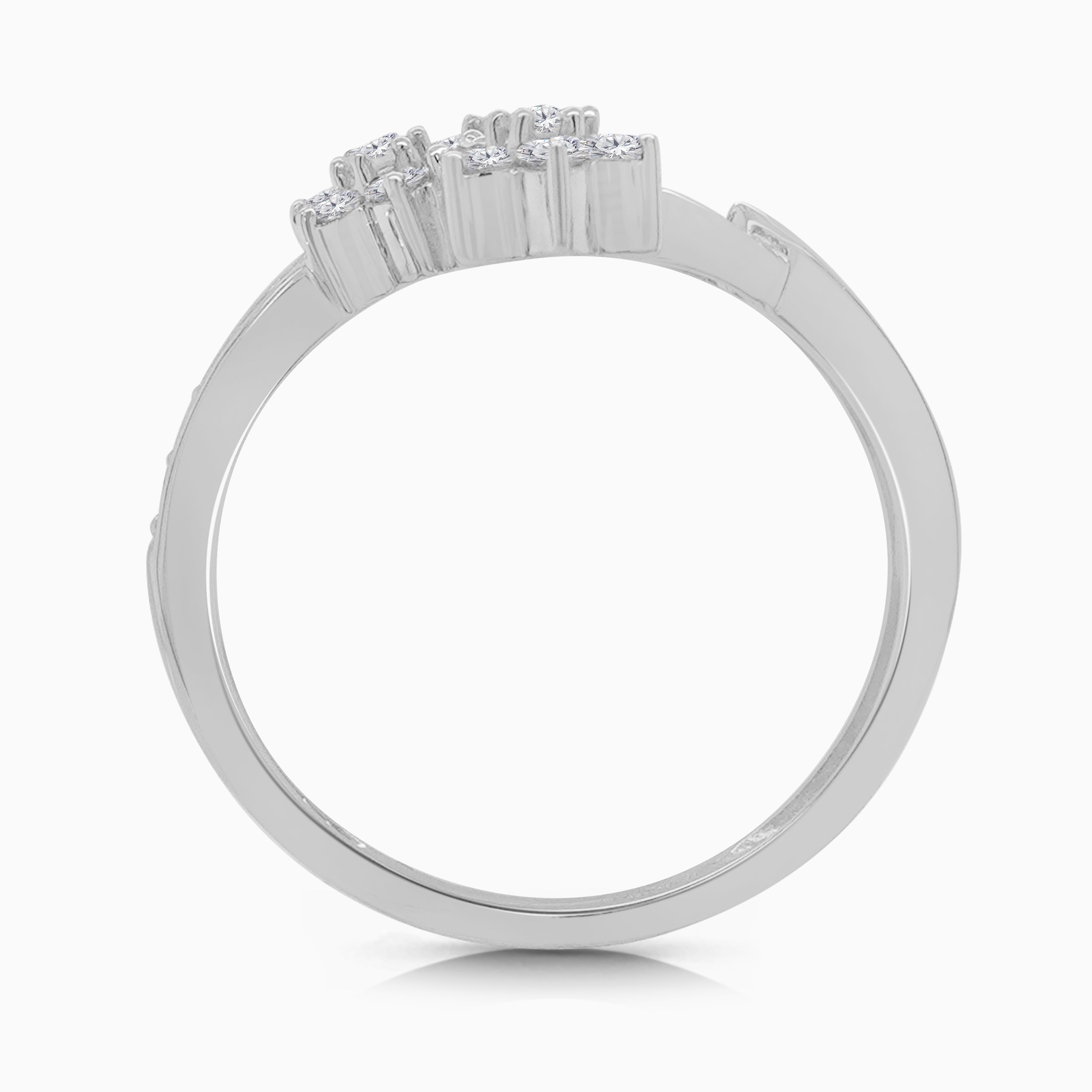 Dual Tone Snowflake Open Ring