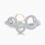 Dual Tone Cluster Diamond Open Circle Ring