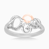 Dual Tone Cluster Diamond Open Circle Ring