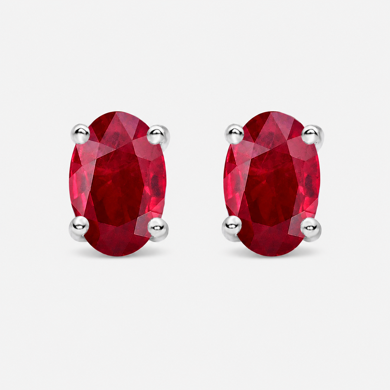 Silver Ruby Studs Ruby