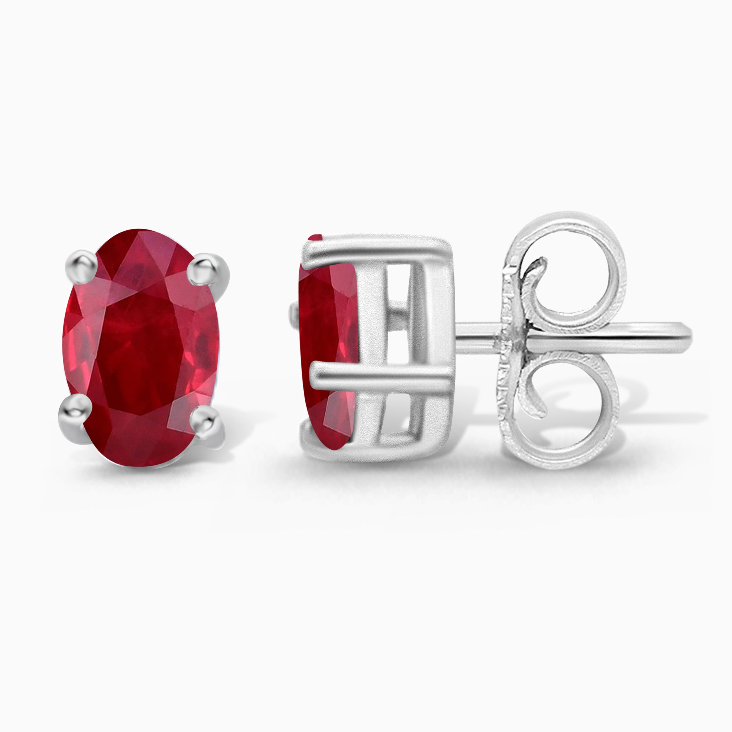 Silver Ruby Studs