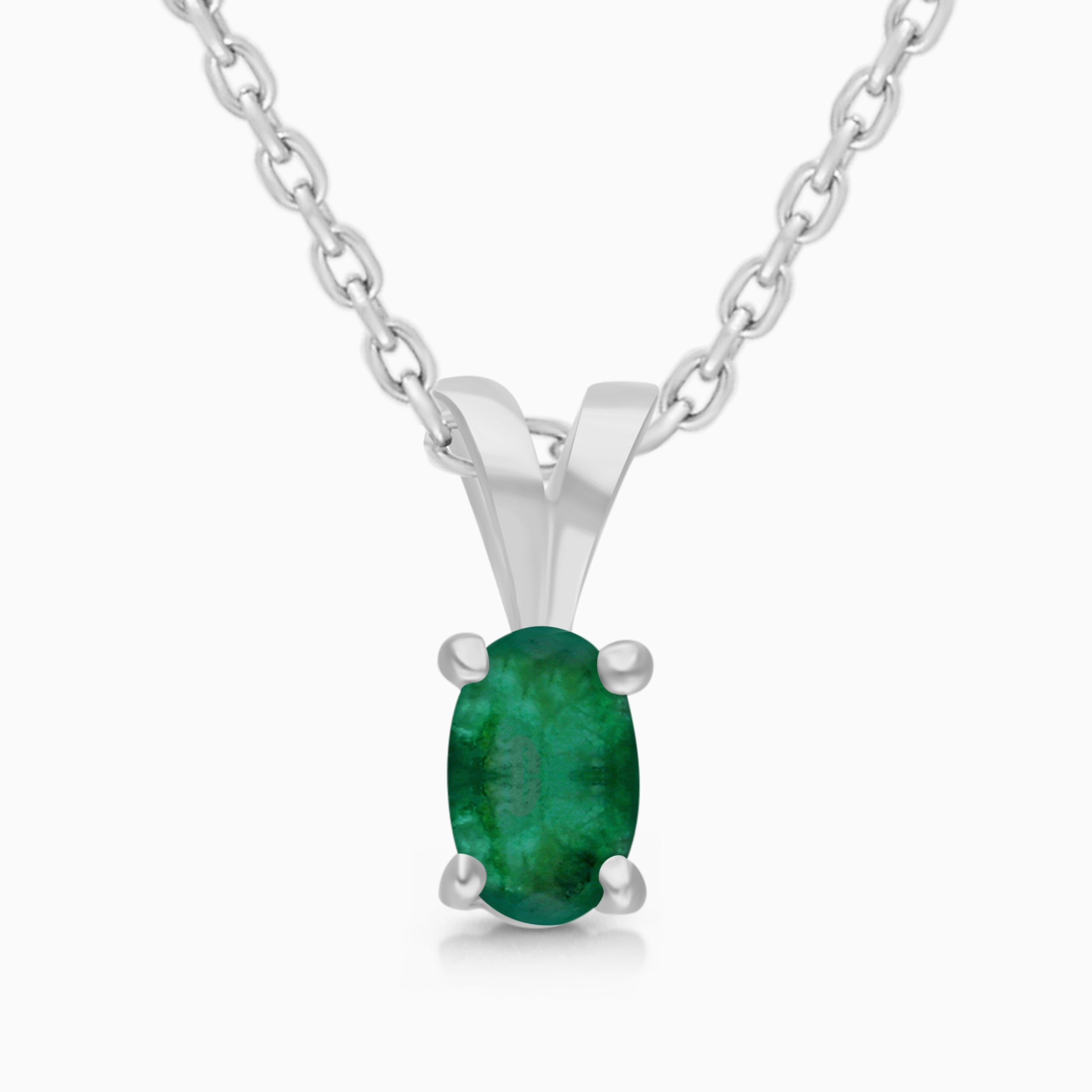 Silver Emerald Necklace