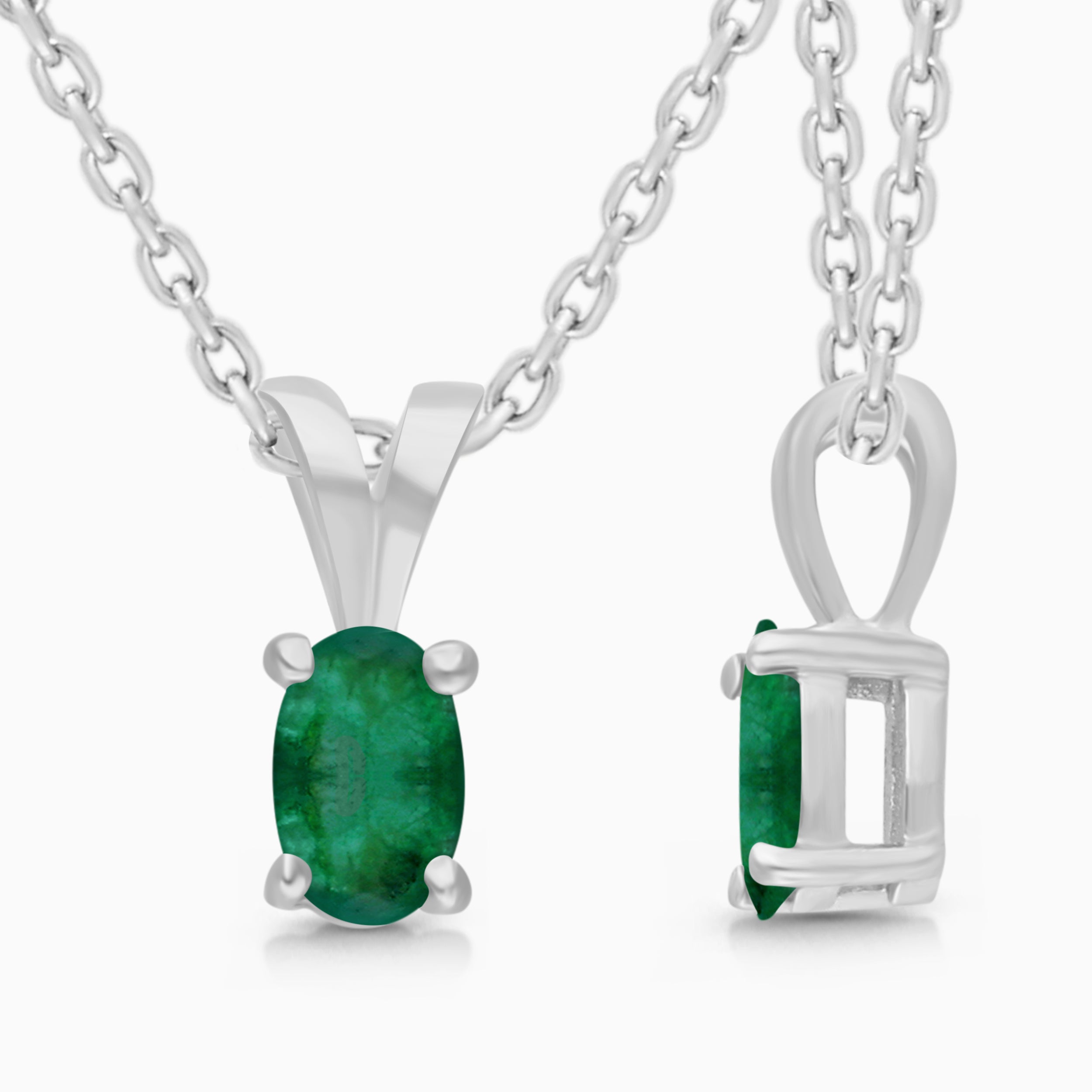 Silver Emerald Necklace