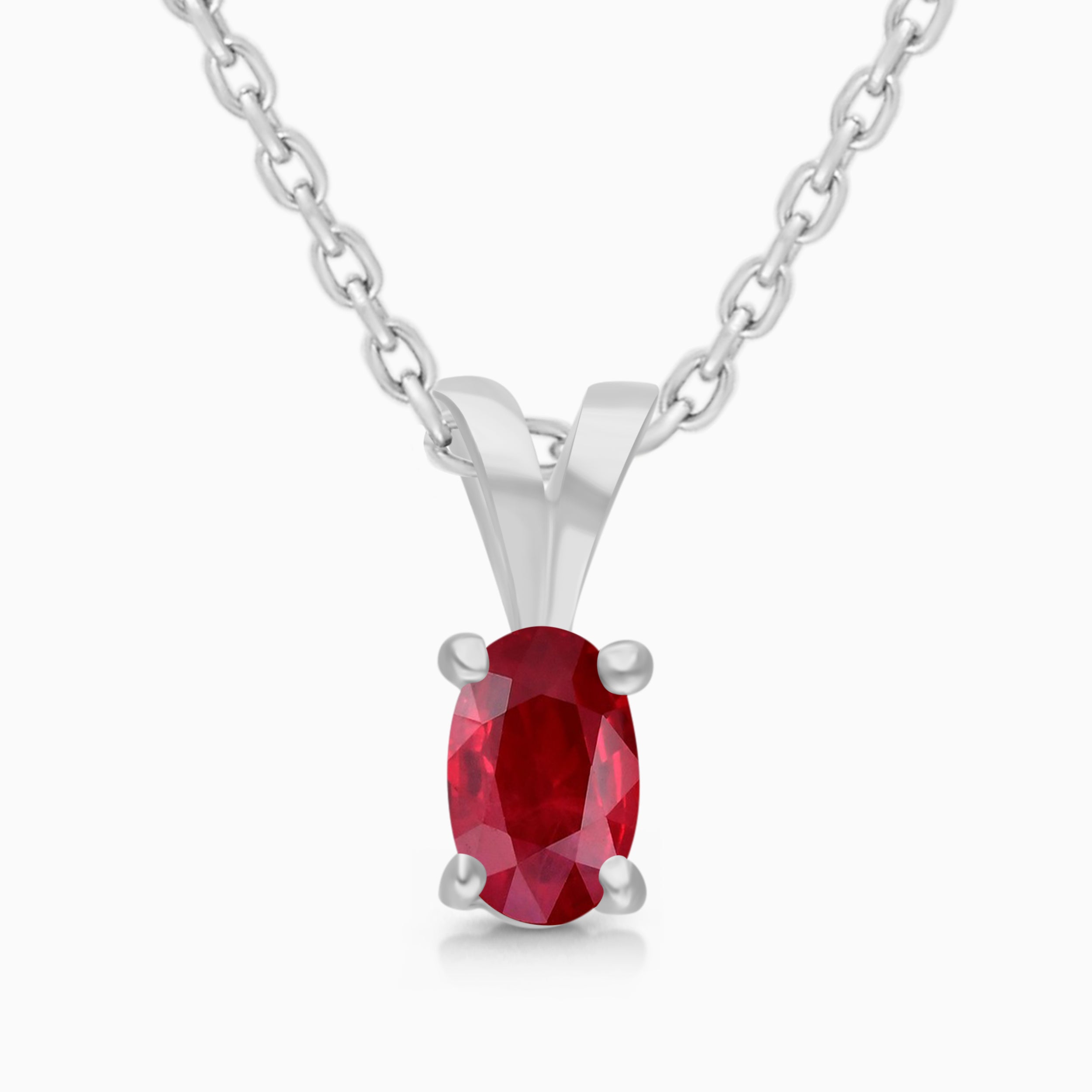 Silver Ruby Necklace