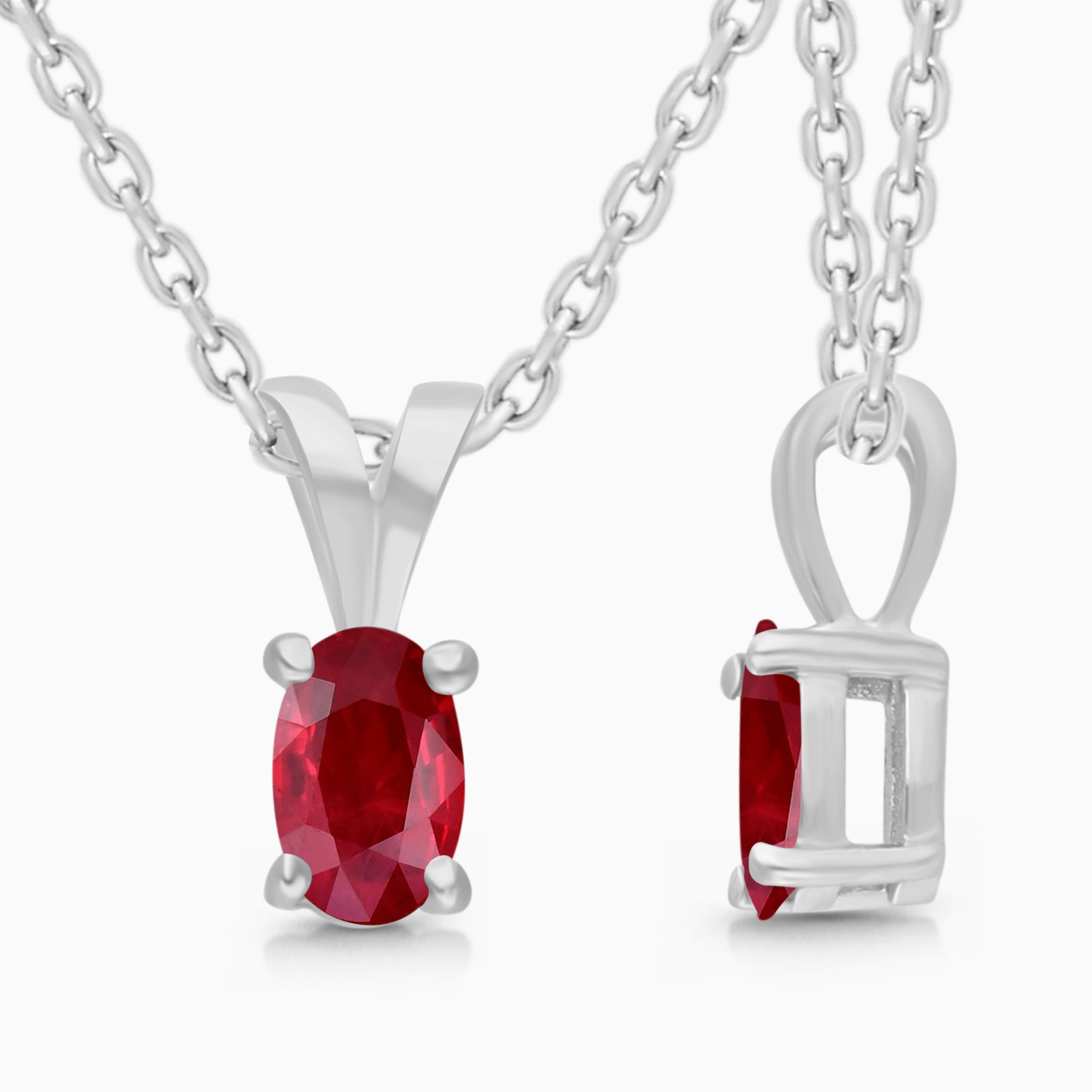 Silver Ruby Necklace