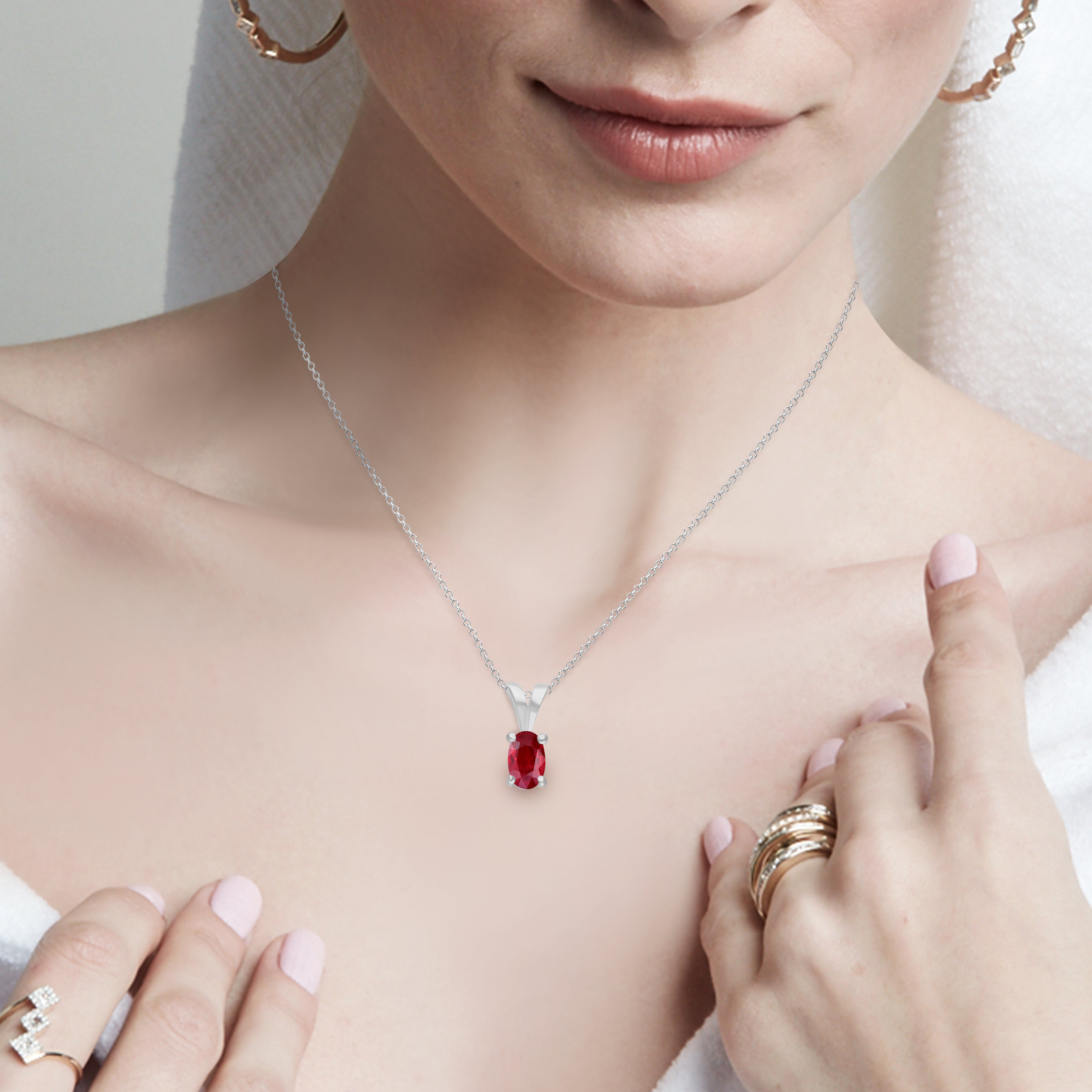 Silver Ruby Necklace