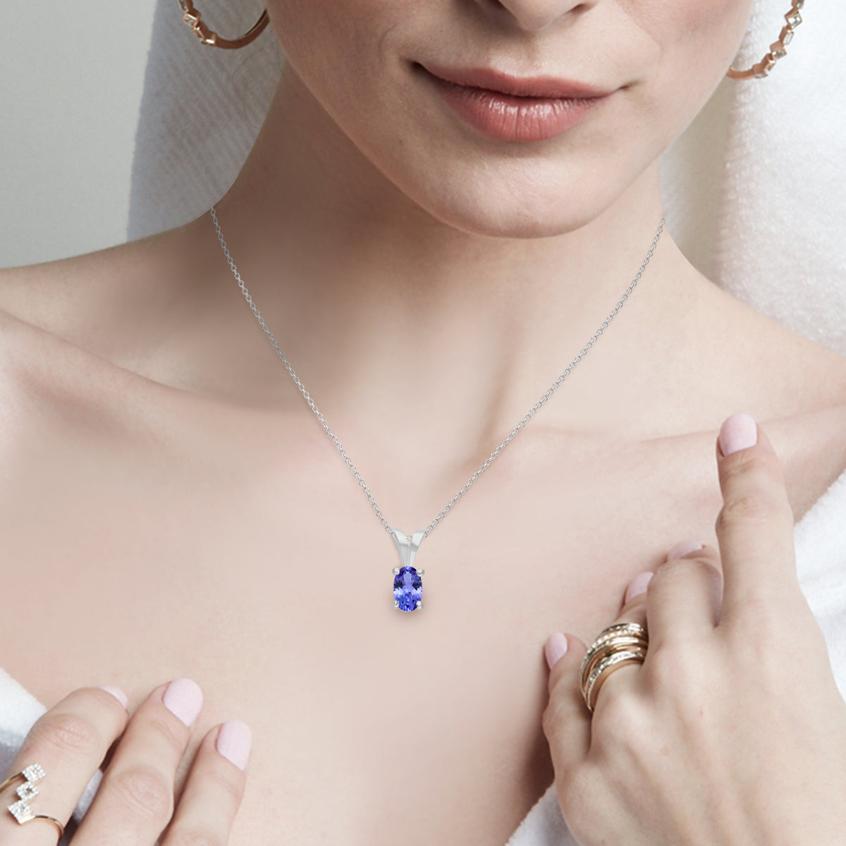 Silver Tanzanite Necklace
