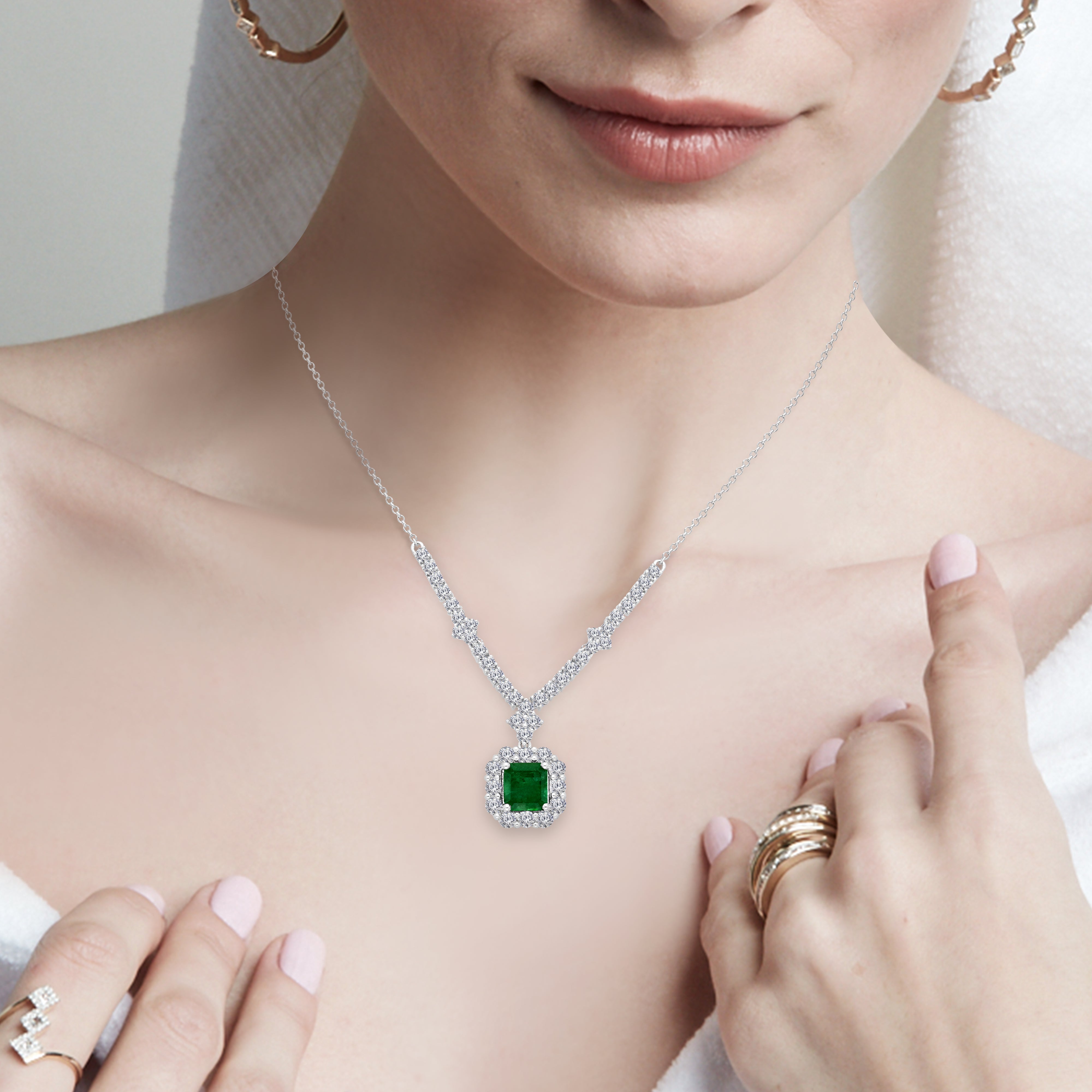 Heirloom Diamond & Emerald Necklace
