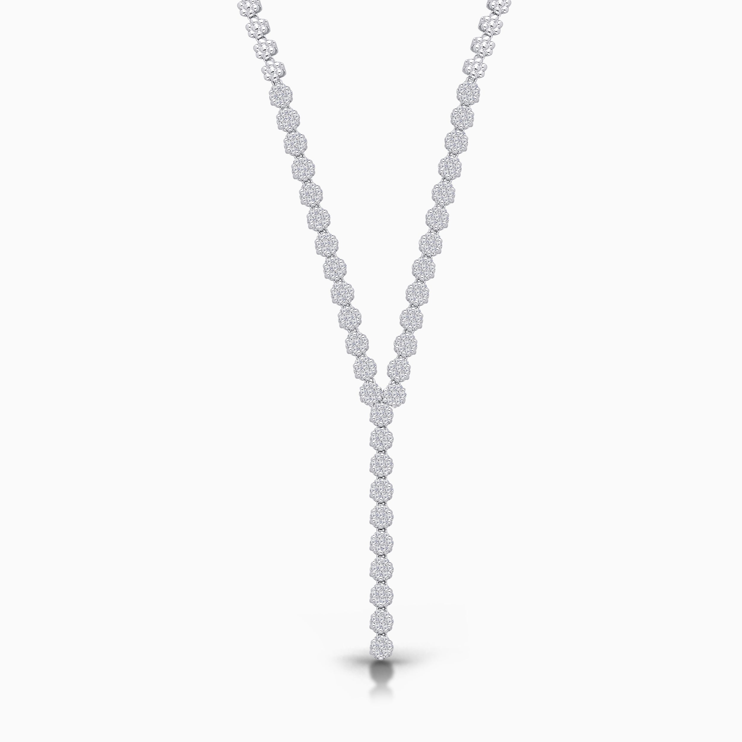 Pave Diamond Tennis Lariat White Diamond