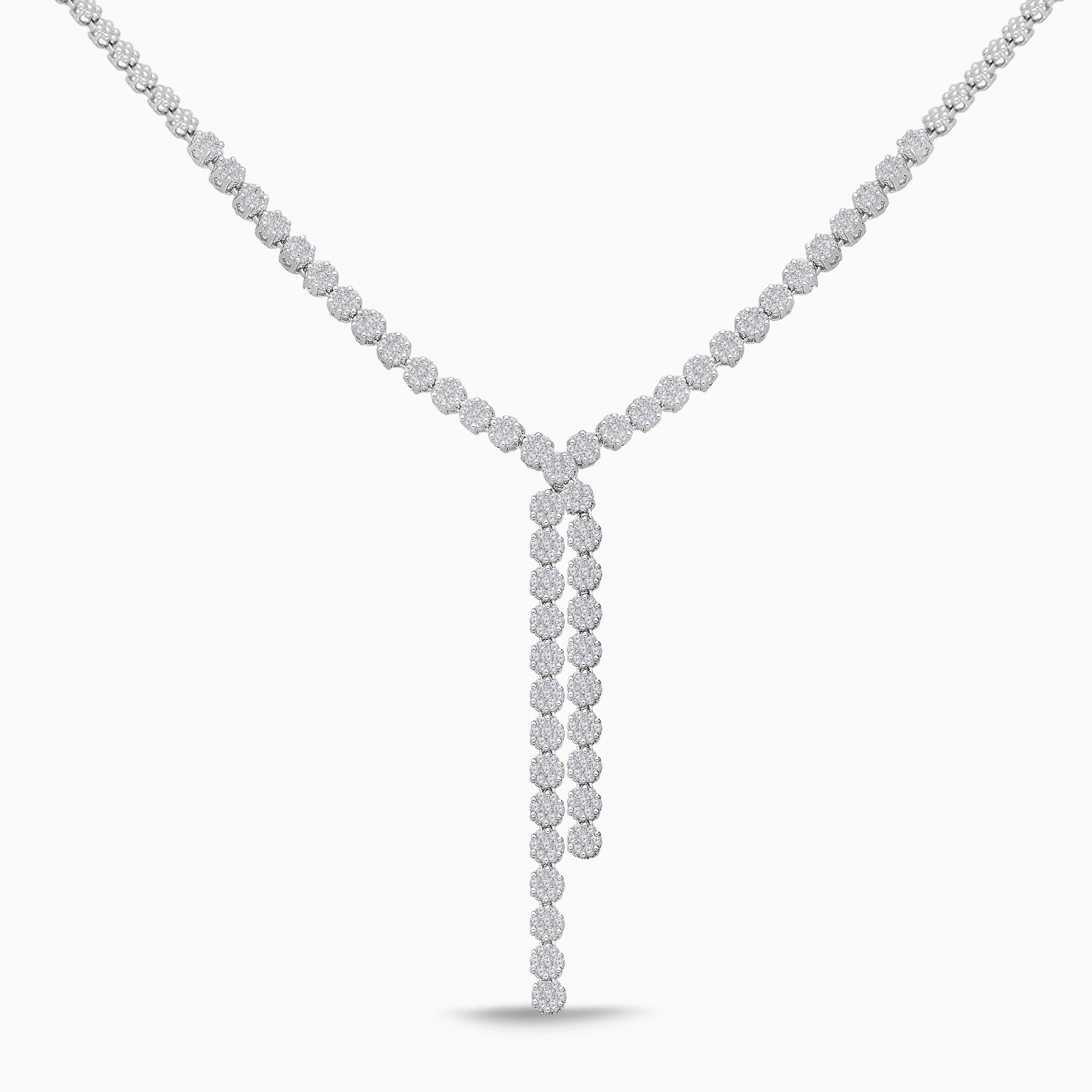 Bow Tie Tennis Necklace White Diamond