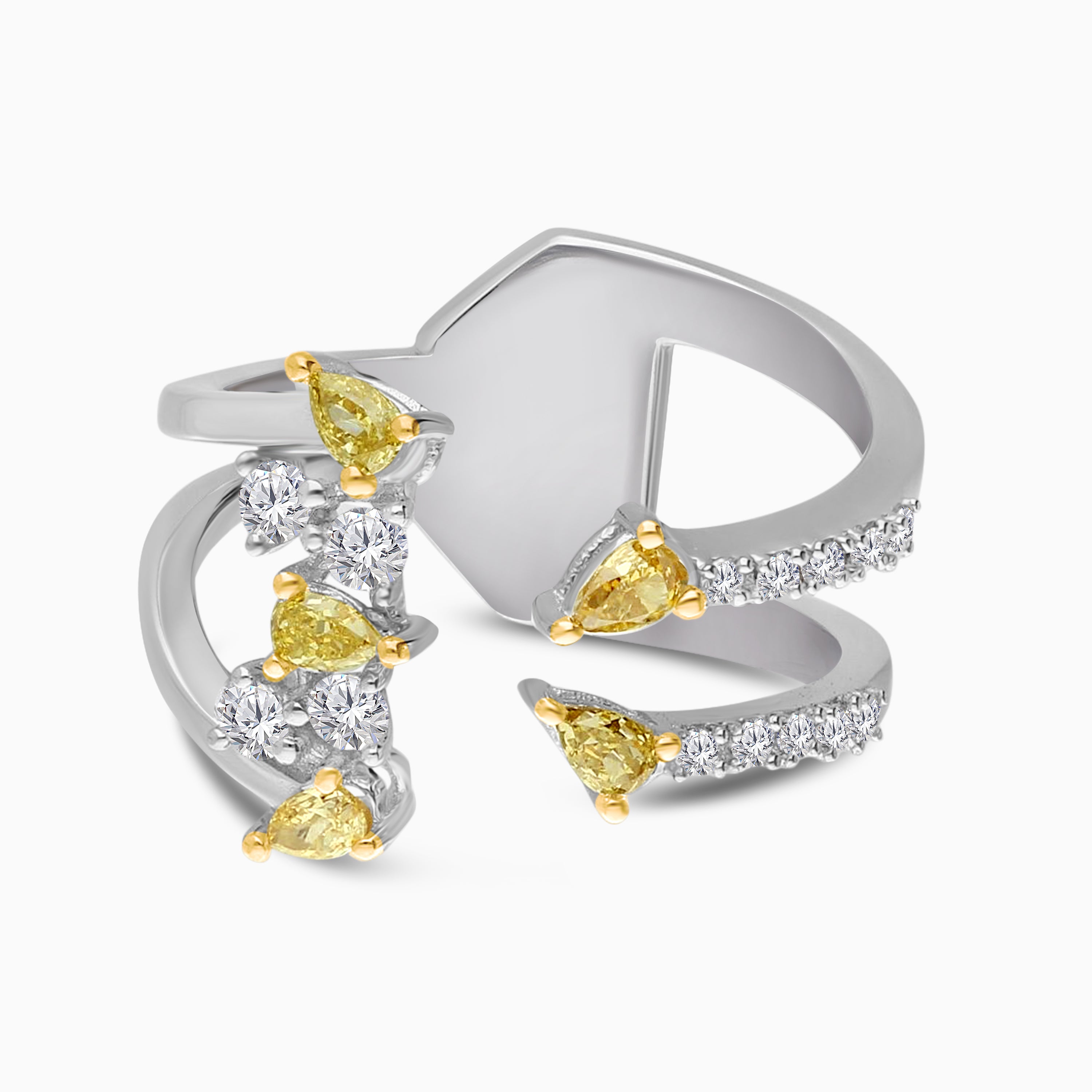 Bear Claw Yellow Diamond Ring