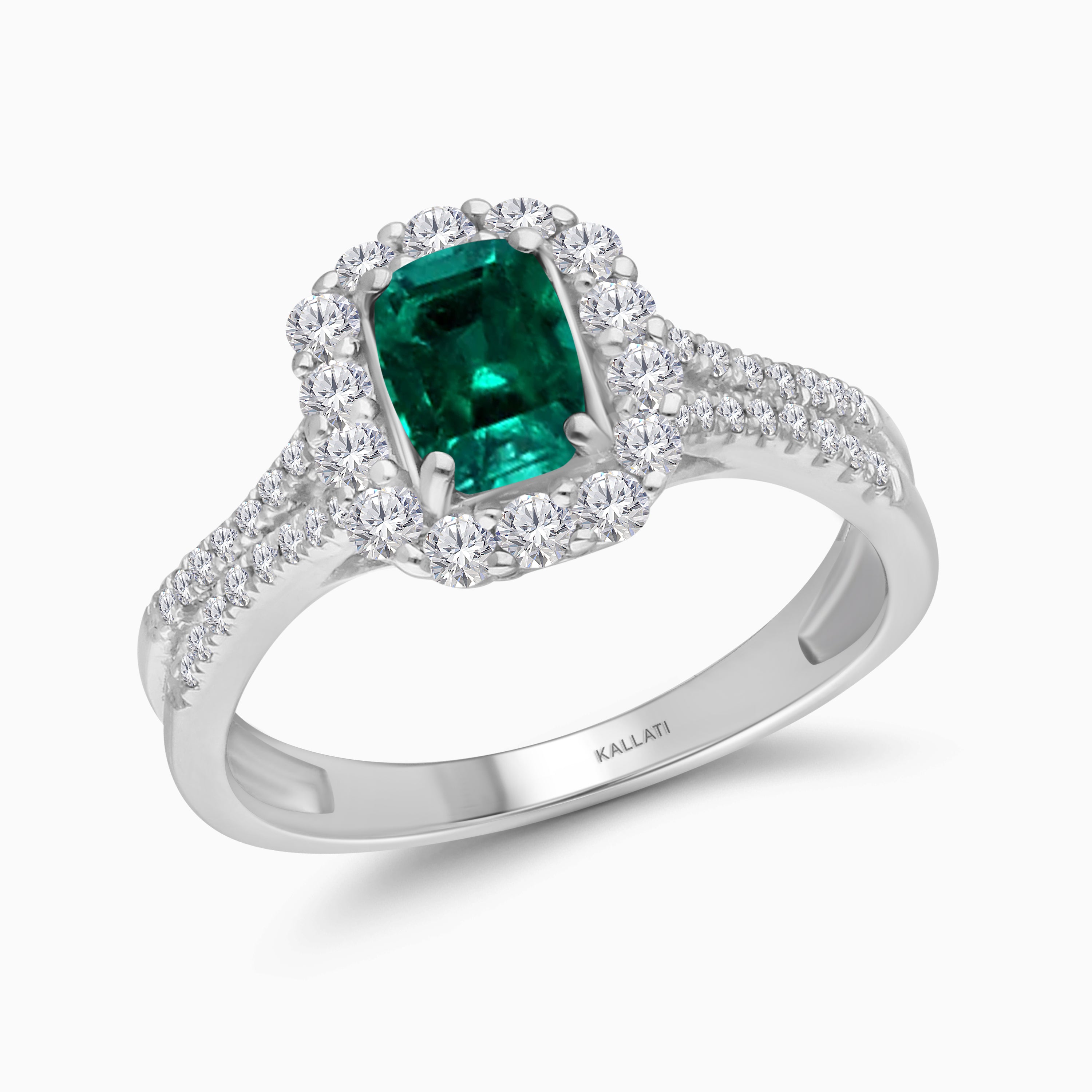 Radiant Emerald & Diamond Ring