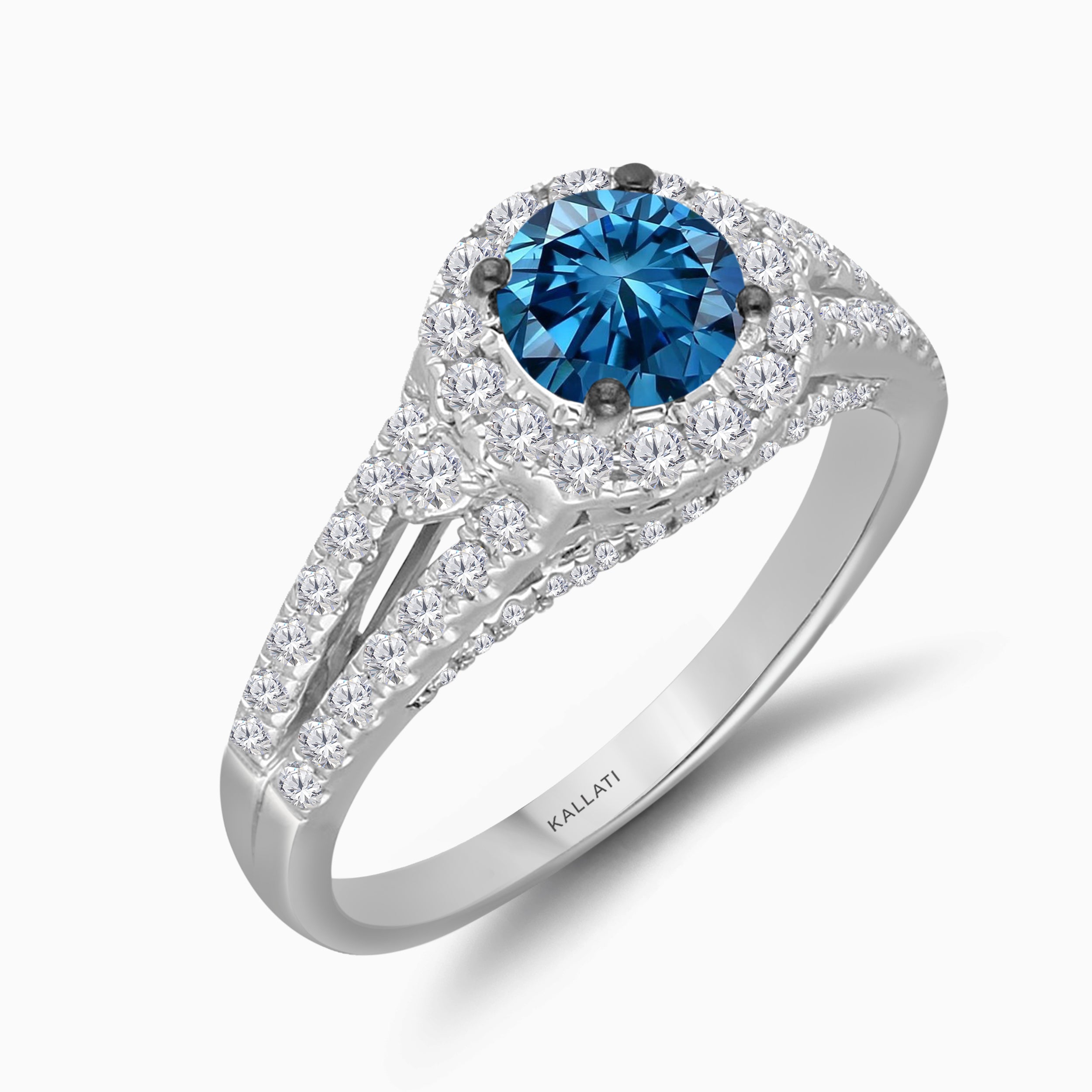 Blue Diamond Engagement Ring