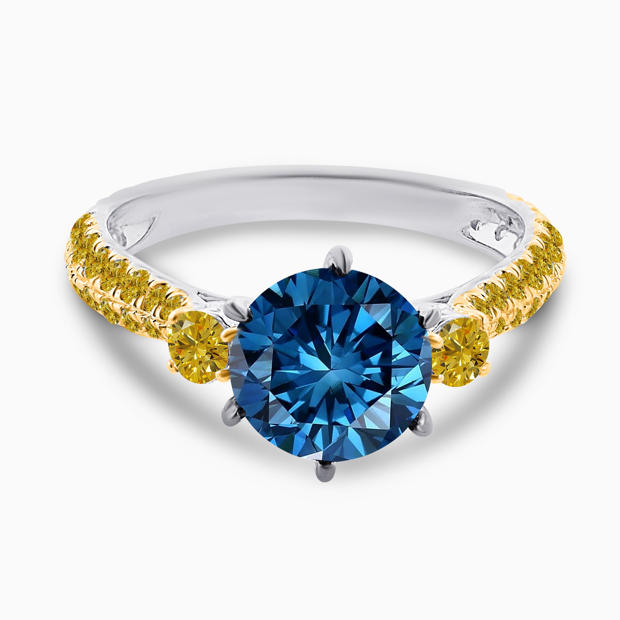 Sunshine Sky Blue Diamond Ring