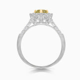 GIA Heart Cut Yellow & White Diamond Ring