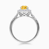 GIA Oval Yellow & White Diamond Ring
