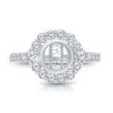 Kallati Eternal Round Halo Diamond Engagement Ring in 14K White Gold ETERNAL