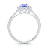 Kallati Heirloom Oval Halo Tanzanite & Diamond Engagement Ring in 14K White Gold HEIRLOOM