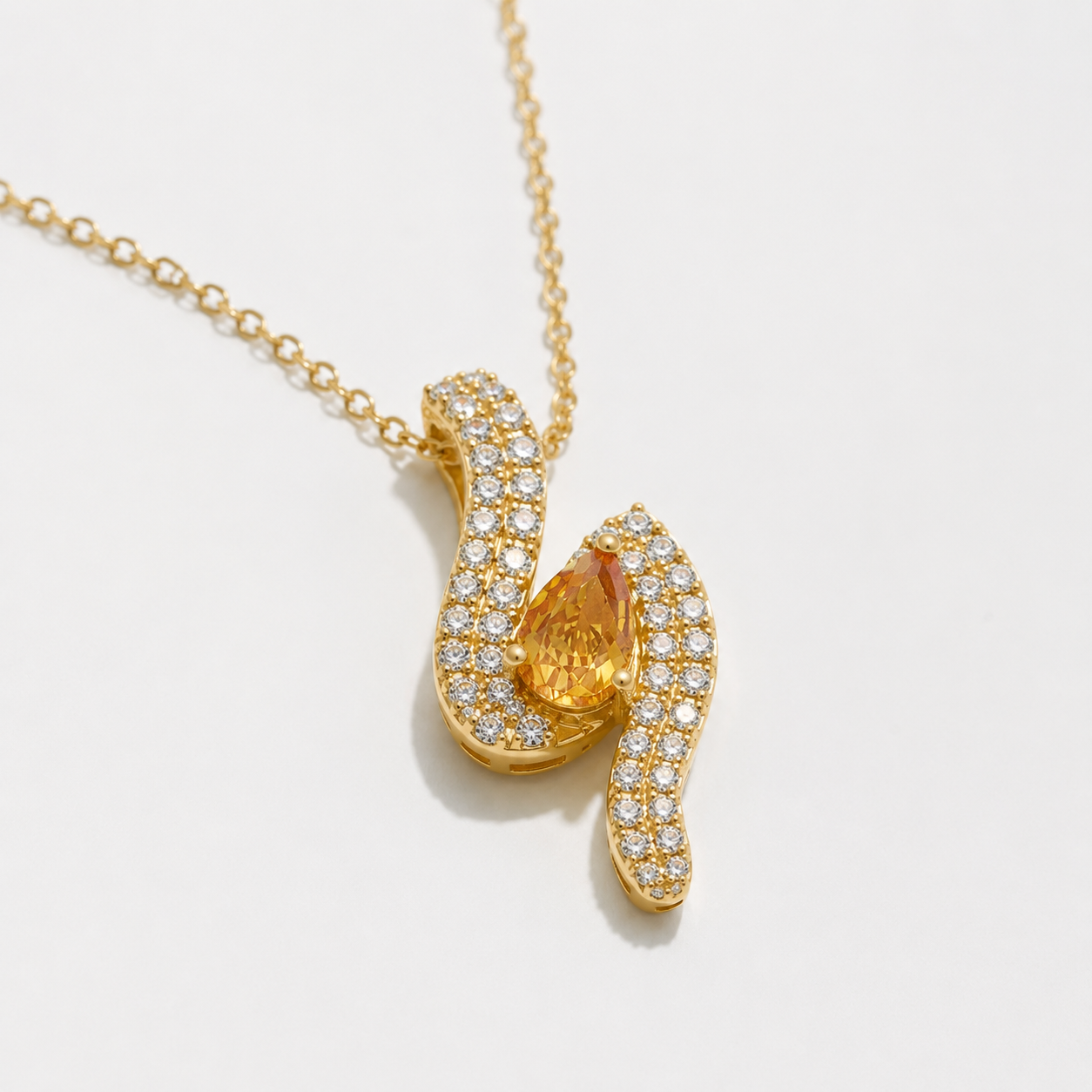 Golden Wave Diamond Necklace