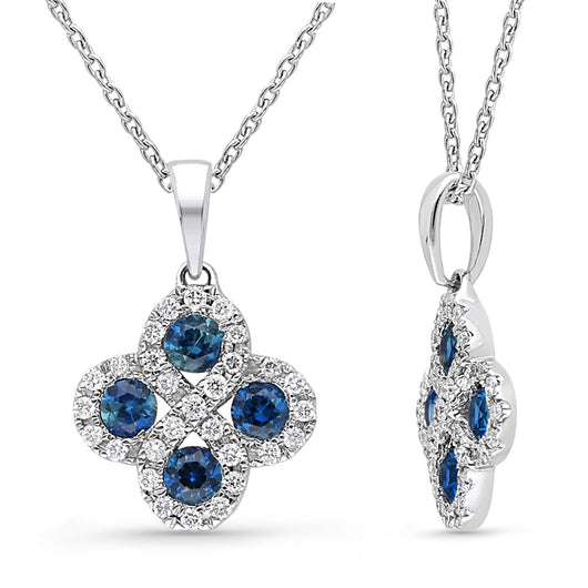 White Gold Sapphire & Diamond Infinite Pendant INFINITE