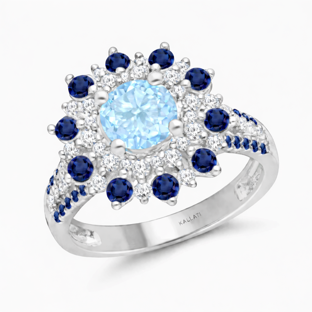 Shades of Blue Aquamarine Ring