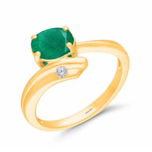 Yellow Gold Emerald & Diamond Heirloom Ring