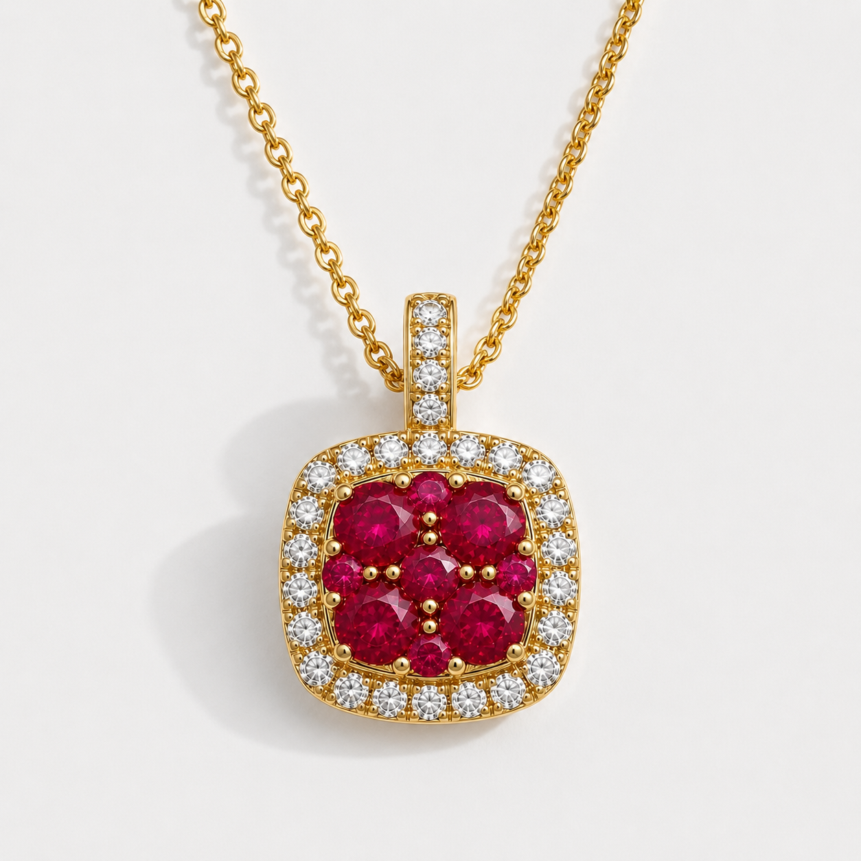 Ruby Mosaic Pendant Signature