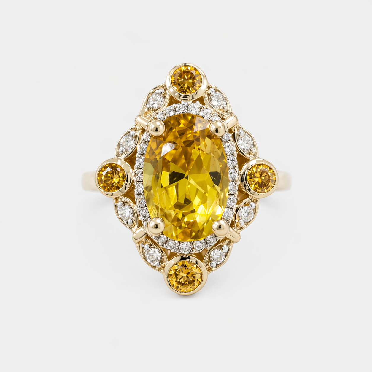 Sunlit Garden Sapphire & Diamond Ring