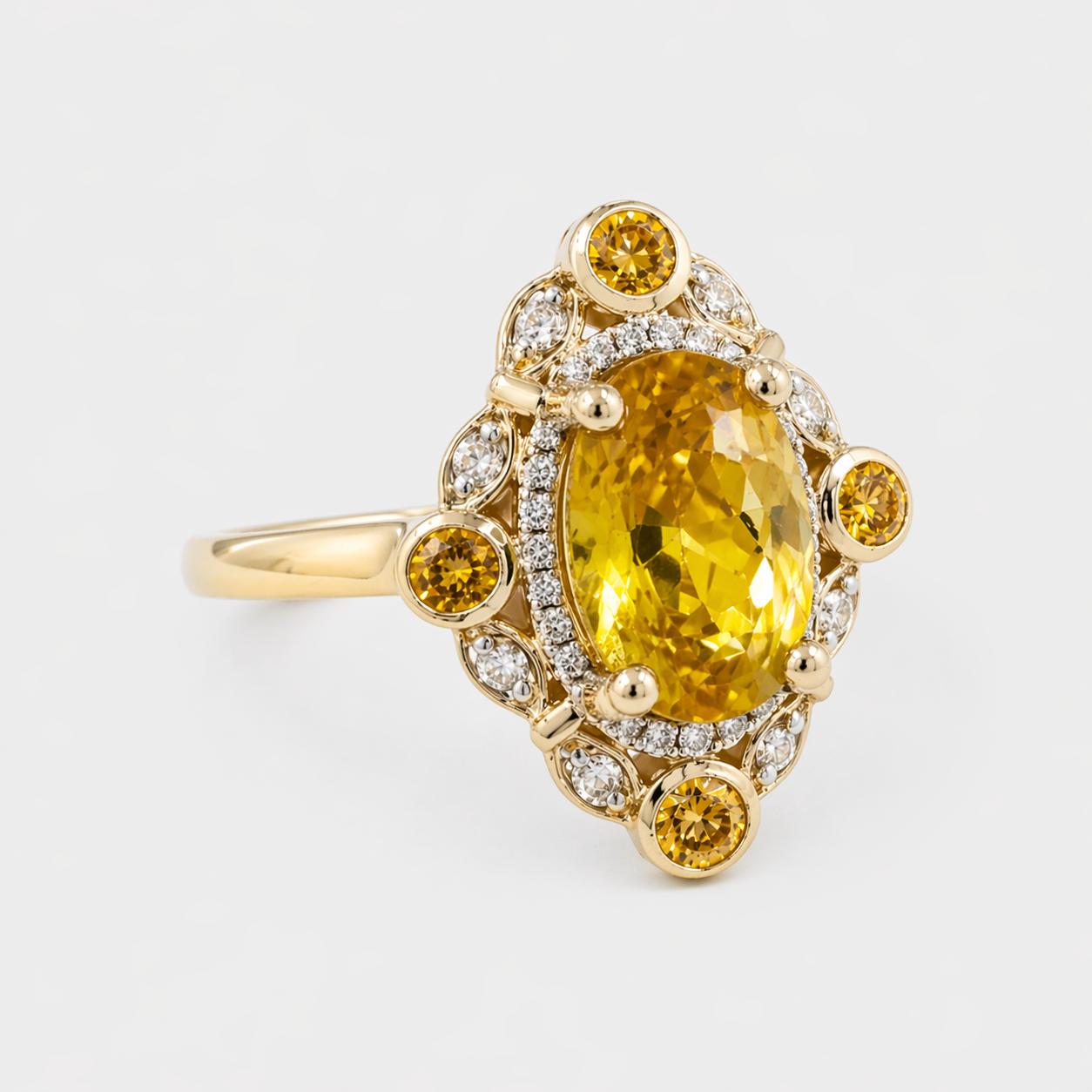 Sunlit Garden Sapphire & Diamond Ring