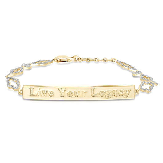 Yellow Gold White Diamond Live Your Legacy Eternal Bracelet