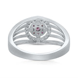 Kallati Heirloom Pink Sapphire & White Diamond Ring in 14K White Gold