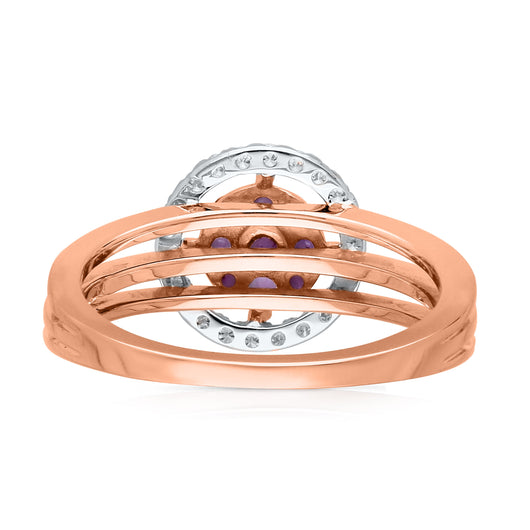 Kallati Heirloom Pink Sapphire & White Diamond Ring in 14K Two-Tone Gold