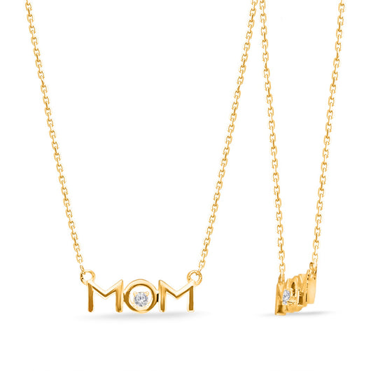 Yellow Gold Diamond Eternal Mom Necklace
