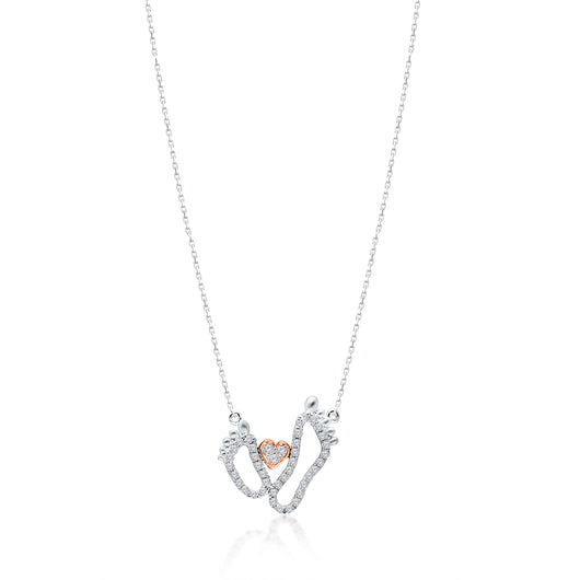 Two Tone Gold Diamond Eternal Love Necklace