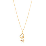 Yellow Gold Ruby & Diamond Heirloom Double Heart Pendant