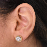 Two Tone Gold Diamond Eternal Earrings