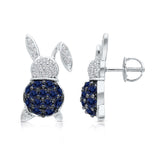 White Gold Sapphire & Diamond Bunny Earrings
